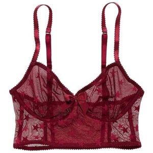 🍒Aerie See through Lacey Stars Bralette Bra